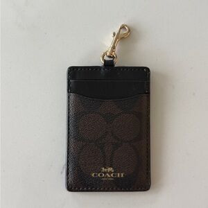 Coach Signature Brown and Black Card Holder